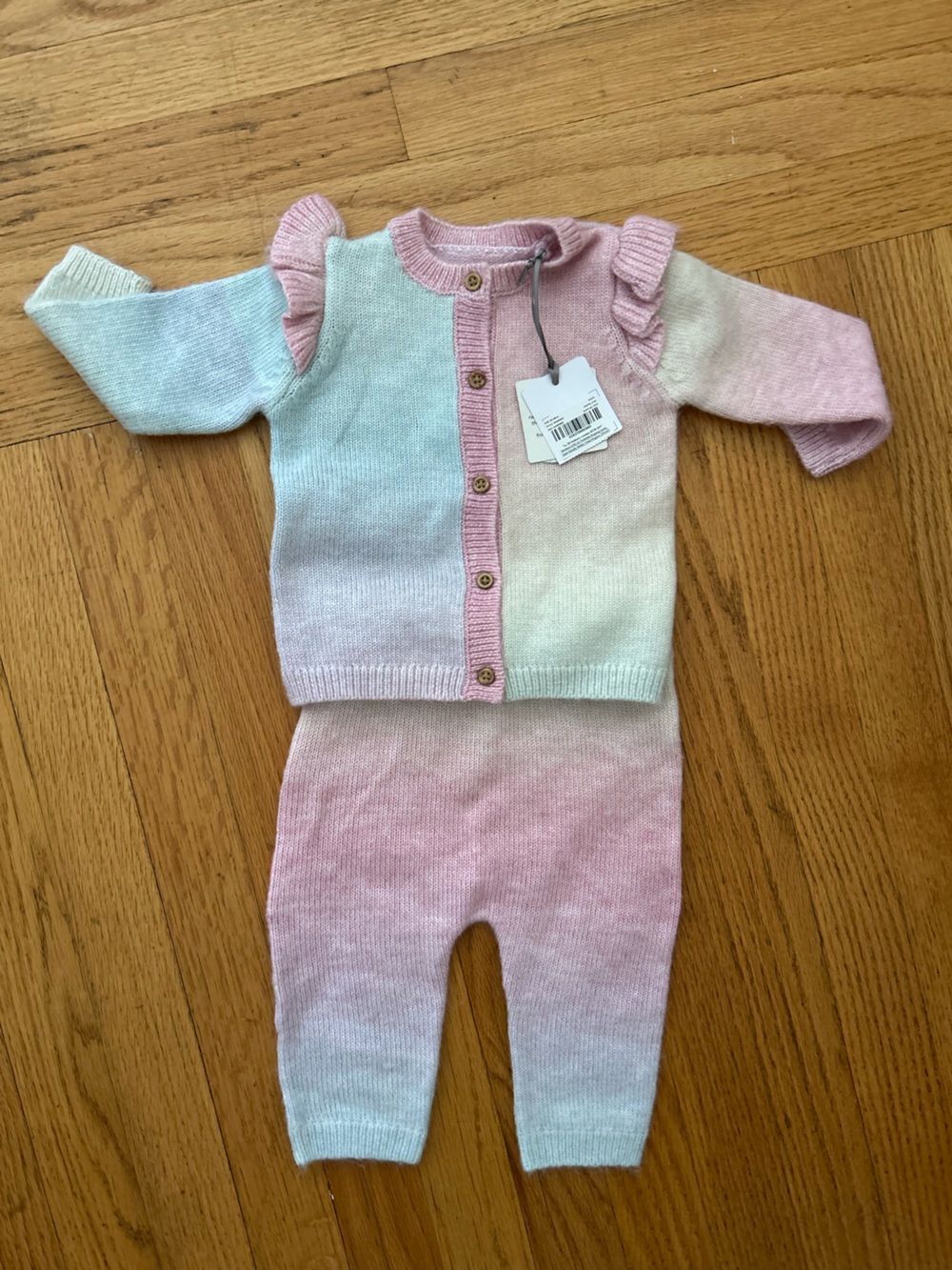 NWT Tu Pastel Ombre Knit Baby Sweater & Pants Set